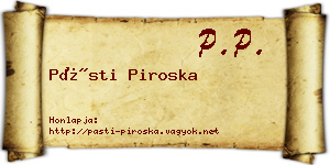 Pásti Piroska névjegykártya