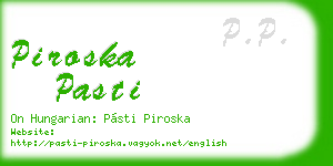 piroska pasti business card