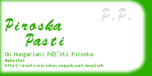 piroska pasti business card